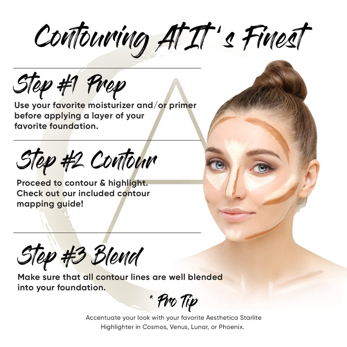 Aesthetica Cream Contour & Highlighting Makeup Kit - Vegan & Cruelty-Free Contouring Palette with Step-by-Step Guide Avelisse