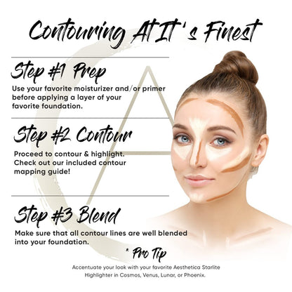 Aesthetica Cream Contour & Highlighting Makeup Kit - Vegan & Cruelty-Free Contouring Palette with Step-by-Step Guide Avelisse