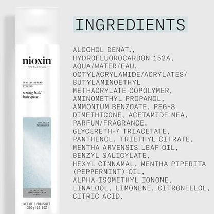 NIOXIN Density Defend Strong Hold Hairspray – Humidity Resistant, 10.6 oz