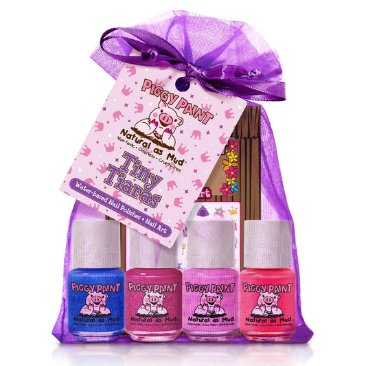 Piggy Paint Tiny Tiaras Nail Polish Gift Set – Non-Toxic, Vegan, Cruelty-Free Nail Art for Girls