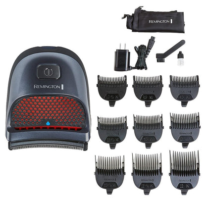 Remington Shortcut Pro Self-Haircut Trimmer Kit - Waterproof Cordless Electric Razor for Head, Beard & Body with Curved Blades & 9 Lengths, 14-Piece Set Avelisse