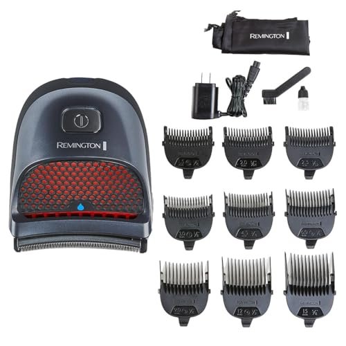 Remington Shortcut Pro Self-Haircut Trimmer Kit - Waterproof Cordless Electric Razor for Head, Beard & Body with Curved Blades & 9 Lengths, 14-Piece Set Avelisse
