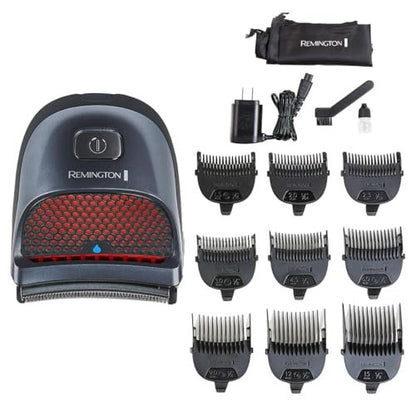 Remington Shortcut Pro Self-Haircut Trimmer Kit - Waterproof Cordless Electric Razor for Head, Beard & Body with Curved Blades & 9 Lengths, 14-Piece Set Avelisse