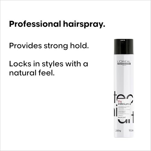 L'Oréal Professionnel Paris Infinium 4 Strong Hold Hairspray - Natural Shine, Frizz Control, 10.2 oz Avelisse