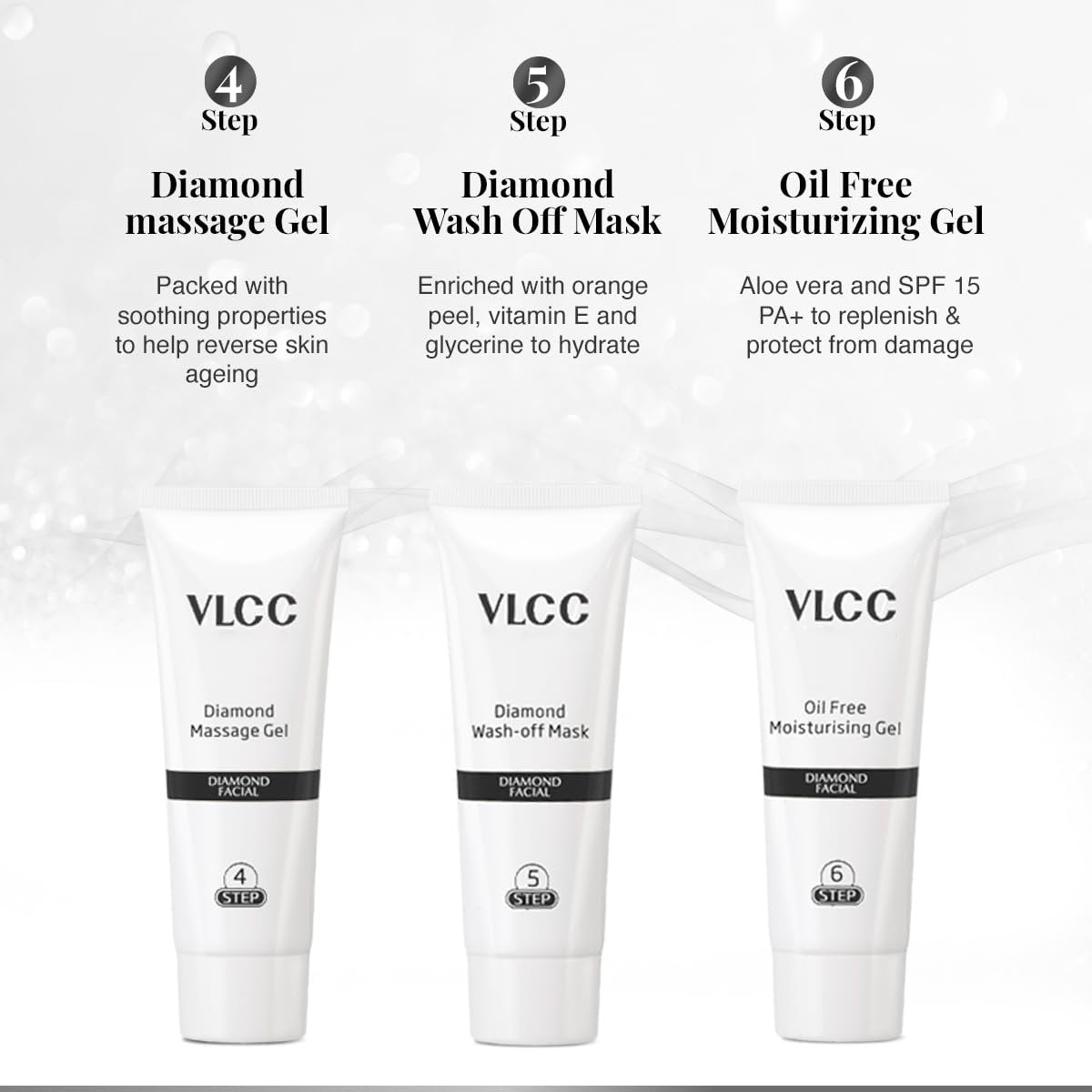 VLCC Diamond Facial Kit - Single Use | Salon-Like Facial at Home in 6 Steps | 60g - görsel 15