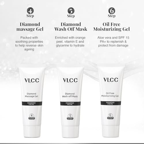 VLCC Diamond Facial Kit - Single Use | Salon-Like Facial at Home in 6 Steps | 60g - görsel 16