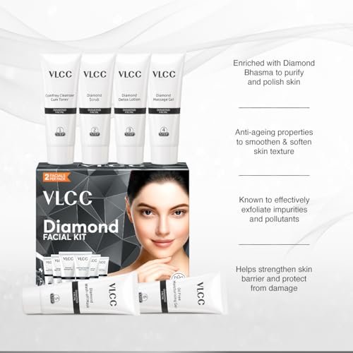 VLCC Diamond Facial Kit - Single Use | Salon-Like Facial at Home in 6 Steps | 60g - görsel 10