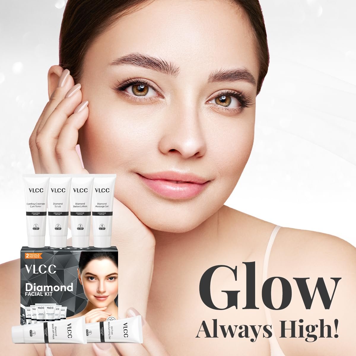 VLCC Diamond Facial Kit - Single Use | Salon-Like Facial at Home in 6 Steps | 60g - görsel 11