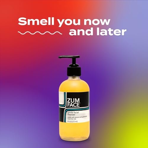 Indigo Wild Zum Face Gentle Facial Cleanser – Natural Skincare with Coconut, Olive & Jojoba Oil – Lemon & Geranium Scent – 8 fl oz Avelisse