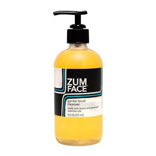 Indigo Wild Zum Face Gentle Facial Cleanser – Natural Skincare with Coconut, Olive & Jojoba Oil – Lemon & Geranium Scent – 8 fl oz Avelisse