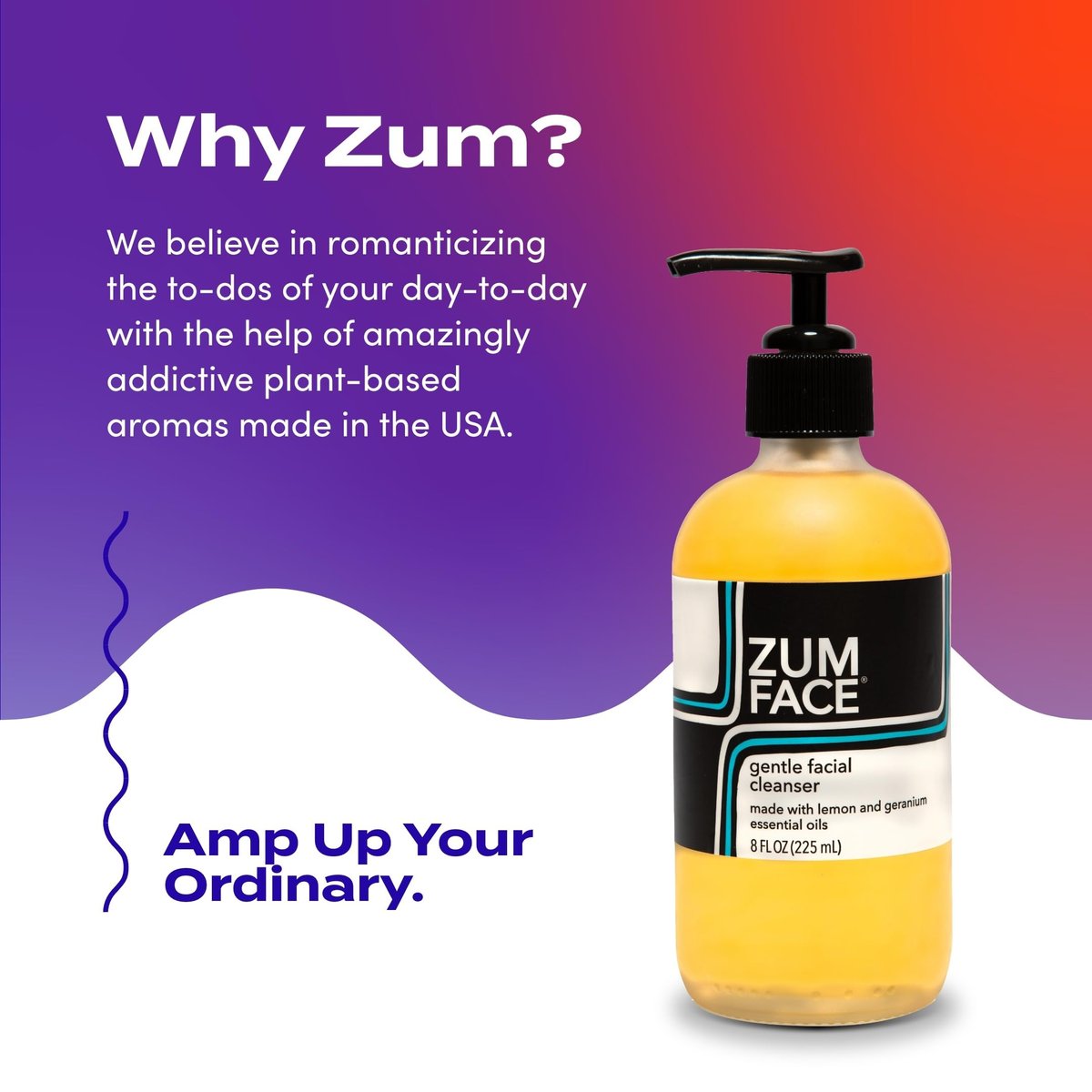 Indigo Wild Zum Face Gentle Facial Cleanser – Natural Skincare with Coconut, Olive & Jojoba Oil – Lemon & Geranium Scent – 8 fl oz Avelisse