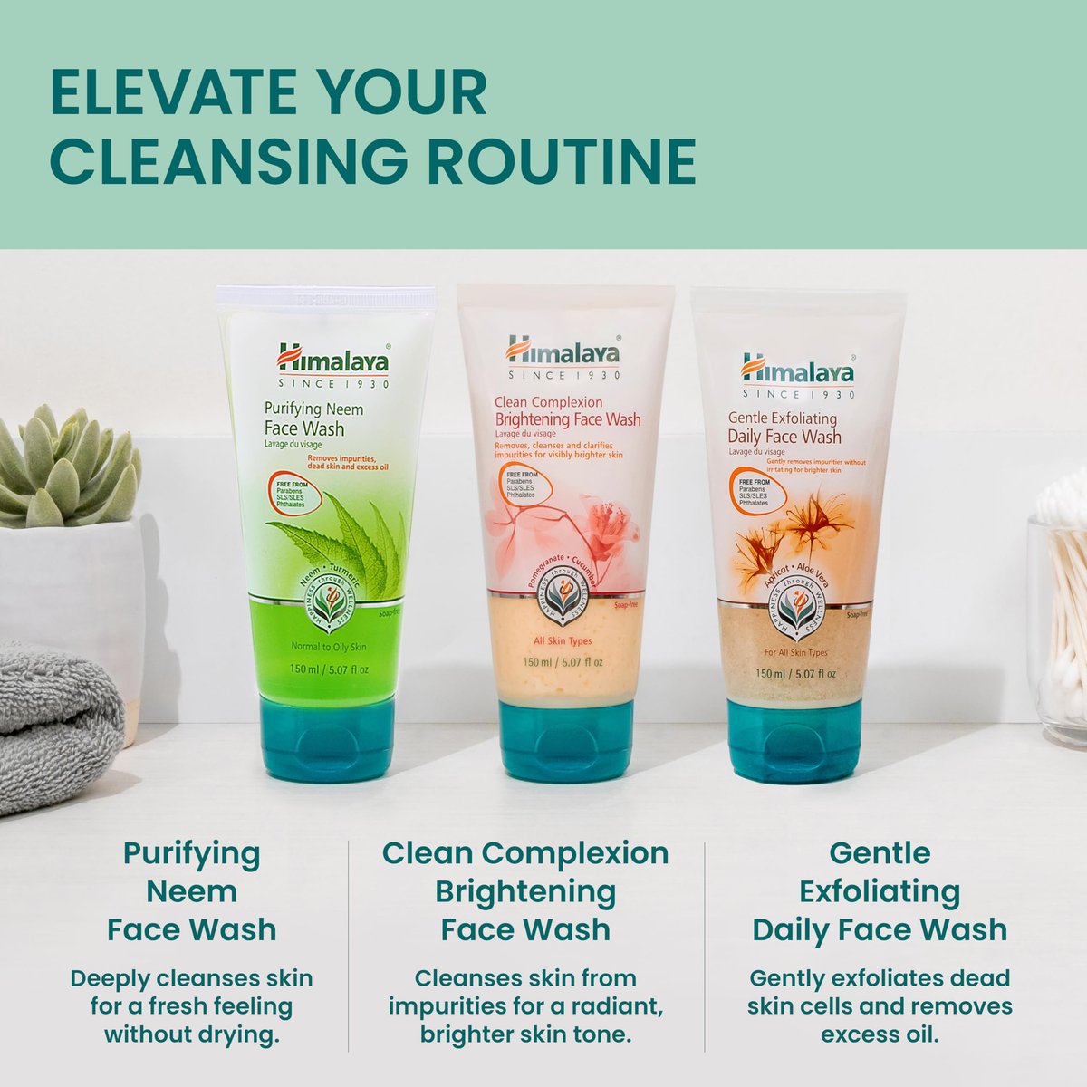 Himalaya Clean Complexion Brightening Face Wash for Bright, Clean Skin - 150 ml (5.07 oz) - All Skin Types - Paraben & SLS Free - görsel 9