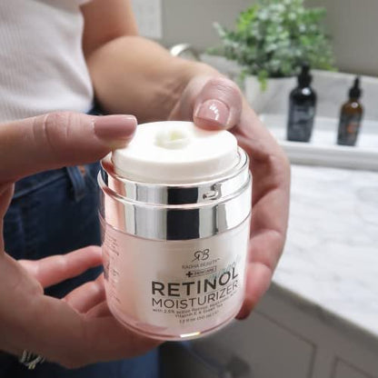 Radha Beauty Moisturizing Miracle Retinol Cream for Face - 2.5% Retinol, Hyaluronic Acid, Vitamin E & Green Tea - Luxury Day & Night Cream 1.7 oz Avelisse