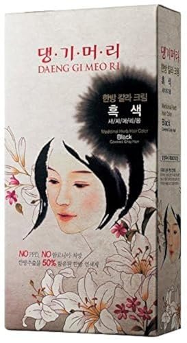 Daeng Gi Meo Ri Korean Herbal Hair Dye Color Cream – PPD-Free Black Hair Color with Keratin Protection – 5 oz Avelisse