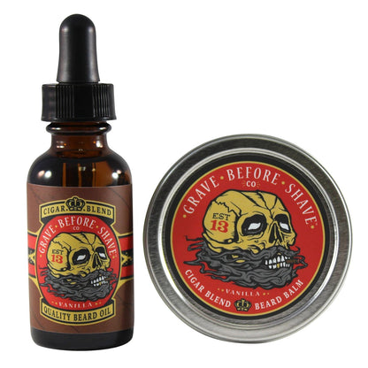 Grave Before Shave Cigar Blend Beard Pack – Vanilla & Cigar Scented Beard Conditioner (2-Pack, 1 oz Each) Avelisse