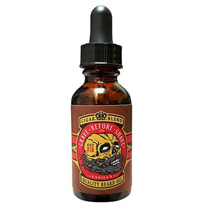Grave Before Shave Cigar Blend Beard Pack – Vanilla & Cigar Scented Beard Conditioner (2-Pack, 1 oz Each) Avelisse