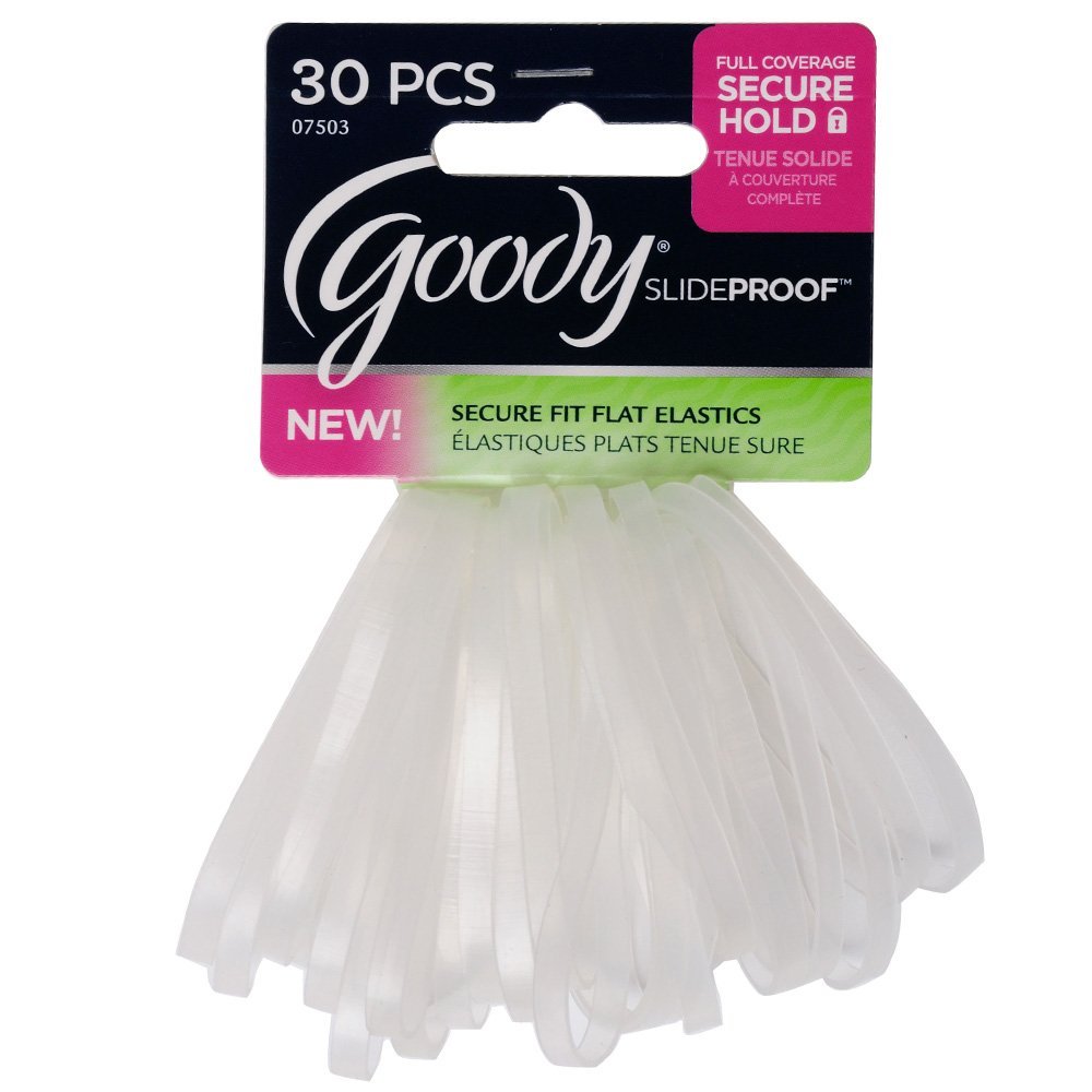 Goody Clear Latex Elastic Bands – 30 Count, 4mm, Rubber Hair Ties - görsel 1