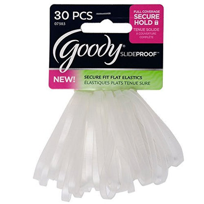Goody Clear Latex Elastic Bands – 30 Count, 4mm, Rubber Hair Ties