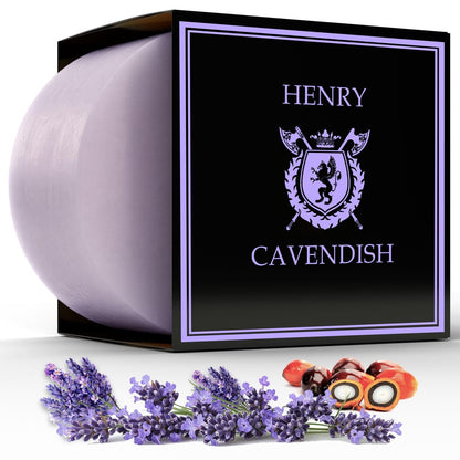 Henry Cavendish Lavender Shaving Soap – All-Natural, Long-Lasting 4 oz Puck Refill with Shea Butter & Coconut Oil for Men and Women Avelisse