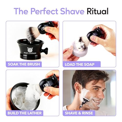 Henry Cavendish Lavender Shaving Soap – All-Natural, Long-Lasting 4 oz Puck Refill with Shea Butter & Coconut Oil for Men and Women Avelisse