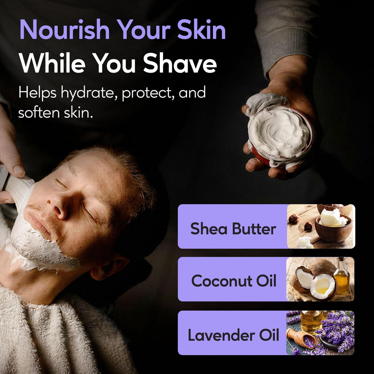 Henry Cavendish Lavender Shaving Soap – All-Natural, Long-Lasting 4 oz Puck Refill with Shea Butter & Coconut Oil for Men and Women Avelisse