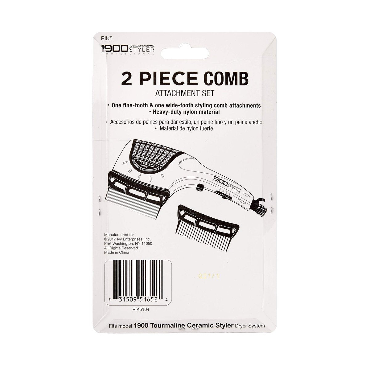 Red by Kiss Detangler Pik BD02 - Nylon Hair Dryer Comb Attachment for Detangling, 2 Count - görsel 5