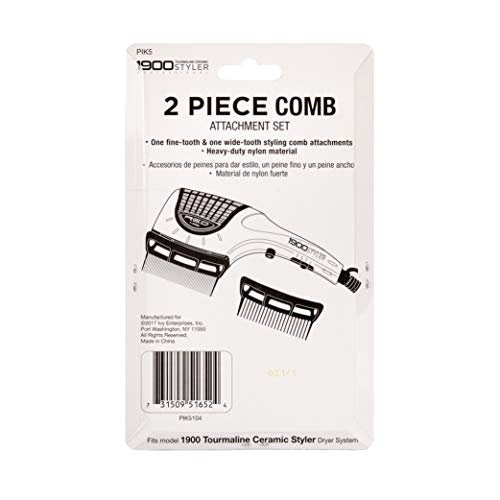 Red by Kiss Detangler Pik BD02 - Nylon Hair Dryer Comb Attachment for Detangling, 2 Count - görsel 6