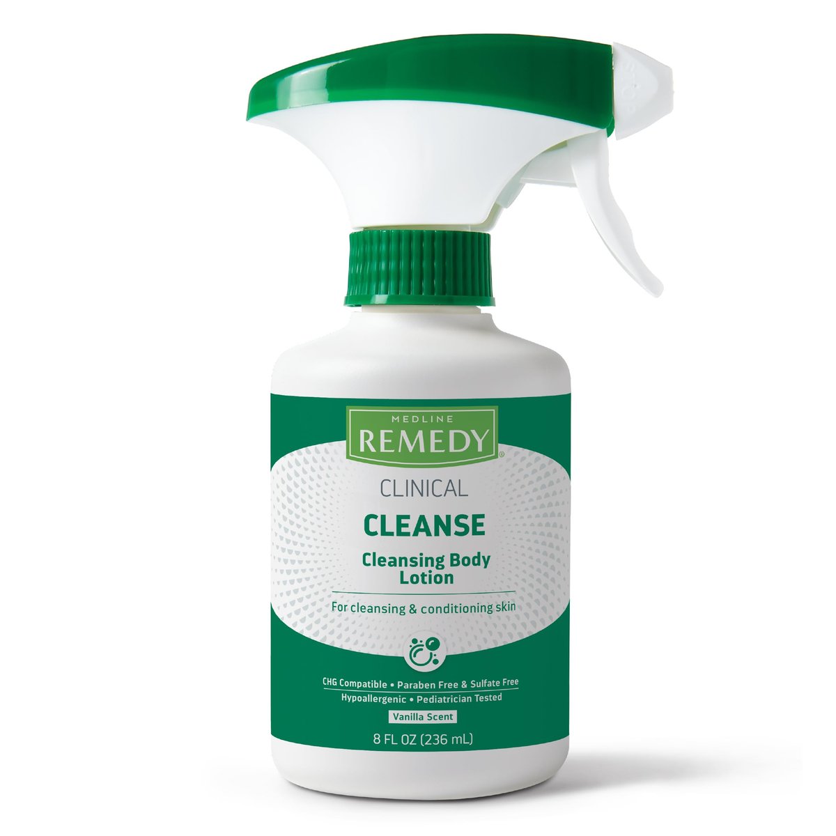 Medline Remedy Clinical Cleansing Body Lotion – No-Rinse, Moisturizing, Vanilla Scent, 8 oz Spray Bottle Avelisse