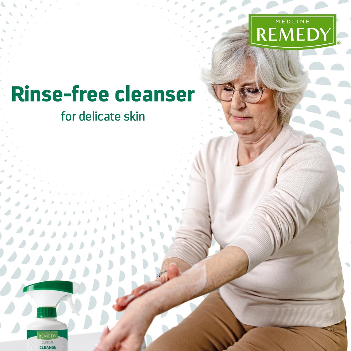 Medline Remedy Clinical Cleansing Body Lotion – No-Rinse, Moisturizing, Vanilla Scent, 8 oz Spray Bottle Avelisse