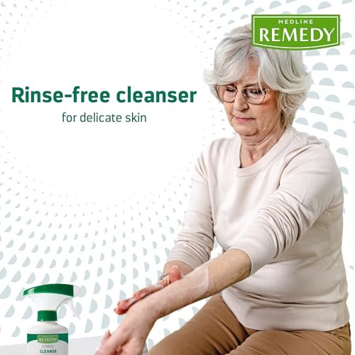 Medline Remedy Clinical Cleansing Body Lotion – No-Rinse, Moisturizing, Vanilla Scent, 8 oz Spray Bottle Avelisse