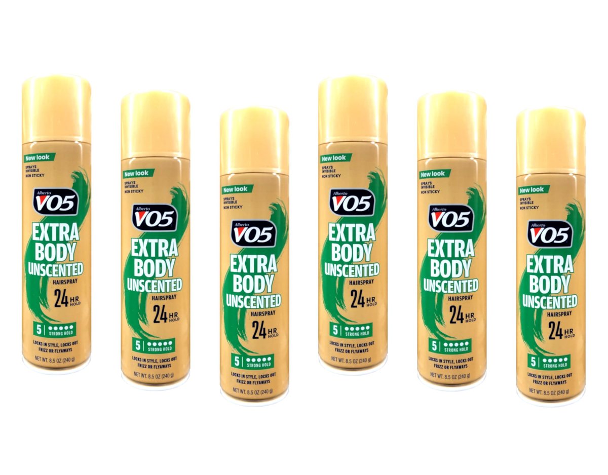 VO5 Crystal Clear Unscented Hairspray - 8.5 oz (Pack of 6) - Strong Hold, No Fragrance Avelisse