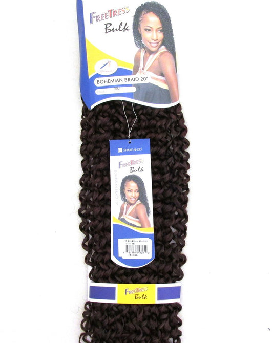 Freetress Bulk Bohemian Braid 20" (99J) – Synthetic Hair Extensions for Effortless Style