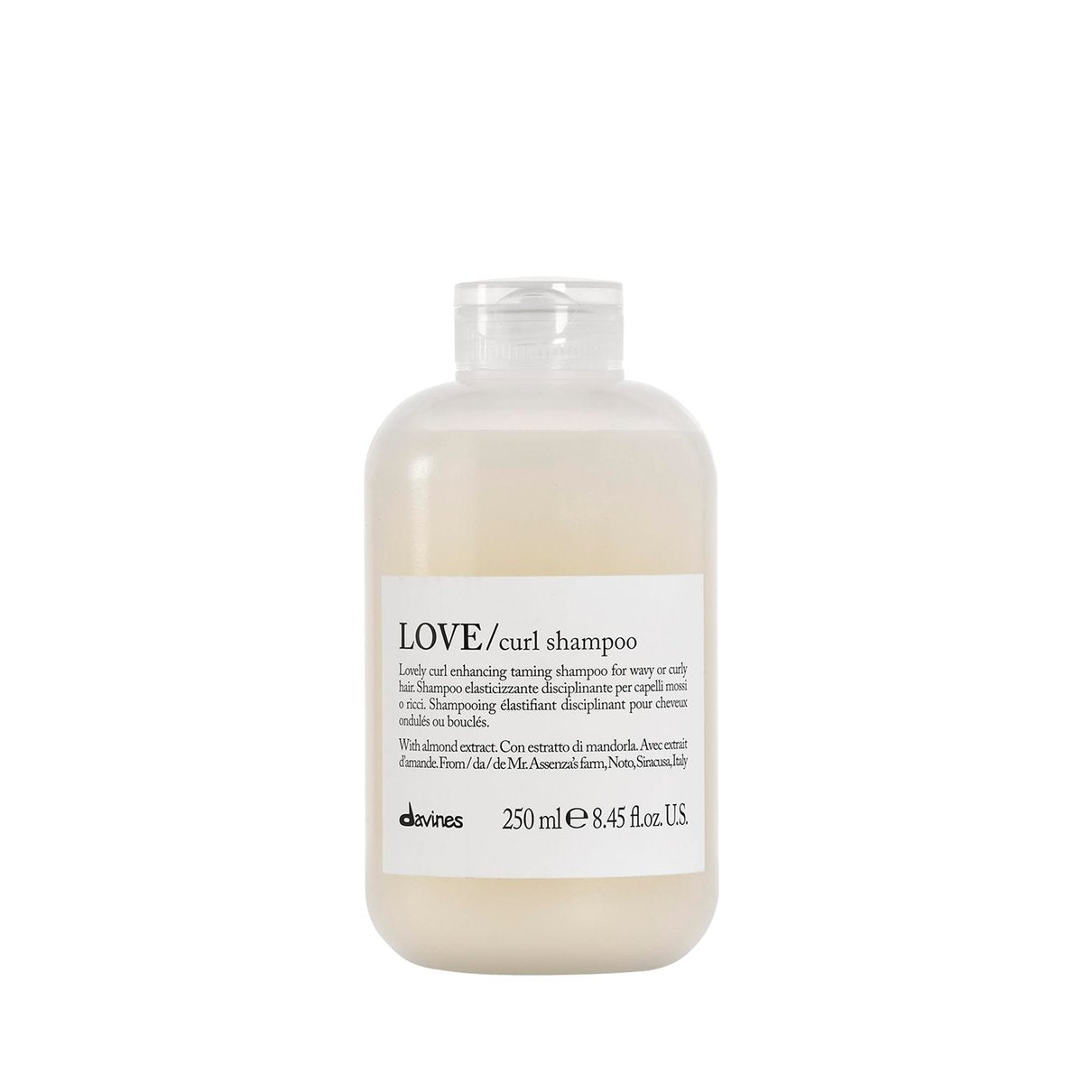 Davines LOVE Curl Shampoo - Gentle Cleanser for Wavy & Curly Hair, Enhances Curl Elasticity, Hydrates with Almond Extract, 8.45 oz - görsel 1