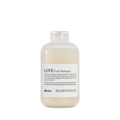 Davines LOVE Curl Shampoo - Gentle Cleanser for Wavy & Curly Hair, Enhances Curl Elasticity, Hydrates with Almond Extract, 8.45 oz