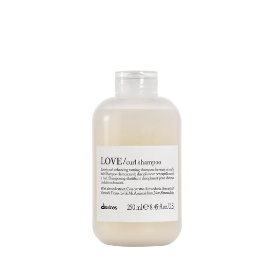 Davines LOVE Curl Shampoo - Gentle Cleanser for Wavy & Curly Hair, Enhances Curl Elasticity, Hydrates with Almond Extract, 8.45 oz