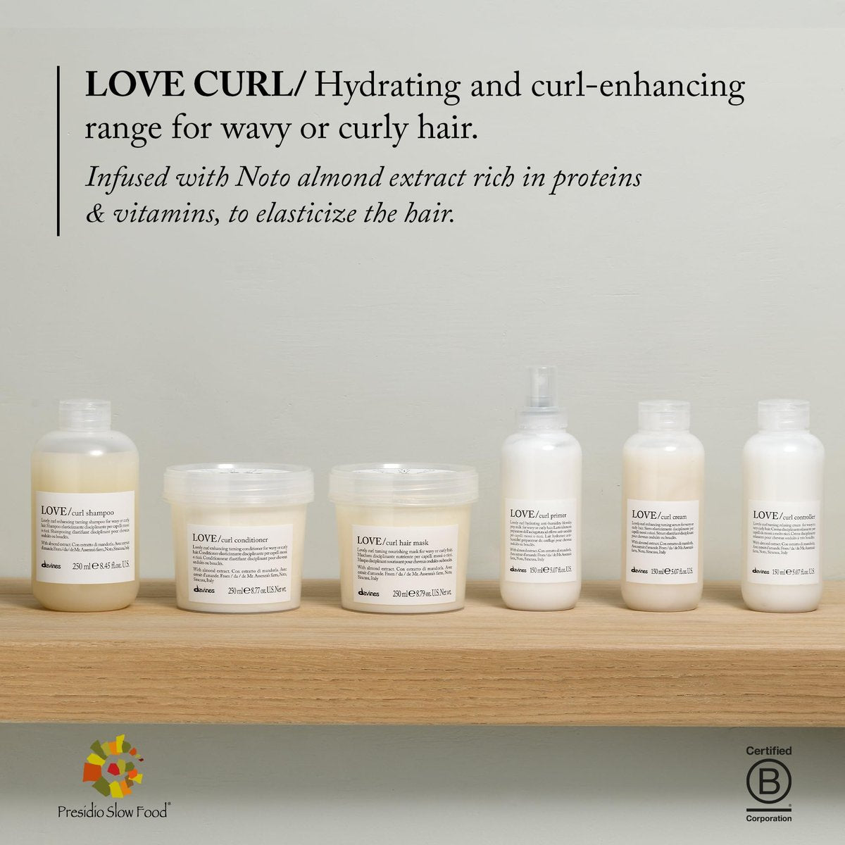 Davines LOVE Curl Shampoo - Gentle Cleanser for Wavy & Curly Hair, Enhances Curl Elasticity, Hydrates with Almond Extract, 8.45 oz - görsel 7