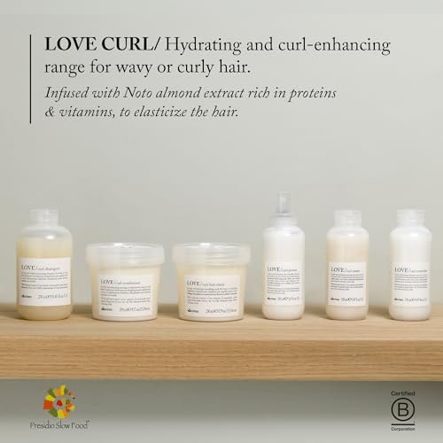Davines LOVE Curl Shampoo - Gentle Cleanser for Wavy & Curly Hair, Enhances Curl Elasticity, Hydrates with Almond Extract, 8.45 oz - görsel 8