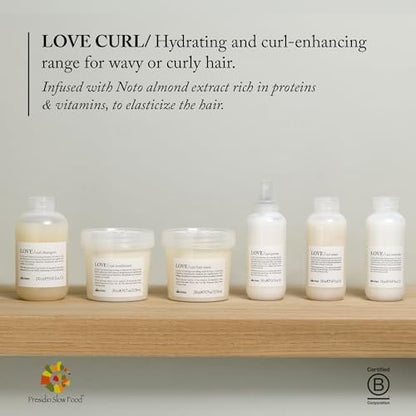 Davines LOVE Curl Shampoo - Gentle Cleanser for Wavy & Curly Hair, Enhances Curl Elasticity, Hydrates with Almond Extract, 8.45 oz
