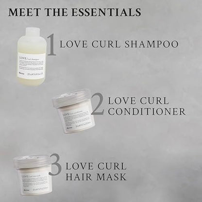 Davines LOVE Curl Shampoo - Gentle Cleanser for Wavy & Curly Hair, Enhances Curl Elasticity, Hydrates with Almond Extract, 8.45 oz