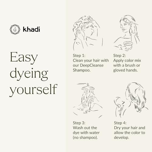 KHADI Dark Brown Natural Hair Color – Herbal & Chemical-Free for Deep, Shiny Dark Brown to Strong Black Brown (3.5 oz) Avelisse
