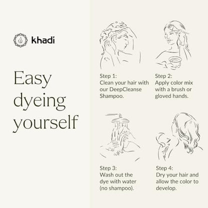KHADI Dark Brown Natural Hair Color – Herbal & Chemical-Free for Deep, Shiny Dark Brown to Strong Black Brown (3.5 oz) Avelisse