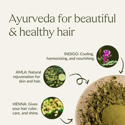 KHADI Dark Brown Natural Hair Color – Herbal & Chemical-Free for Deep, Shiny Dark Brown to Strong Black Brown (3.5 oz) Avelisse