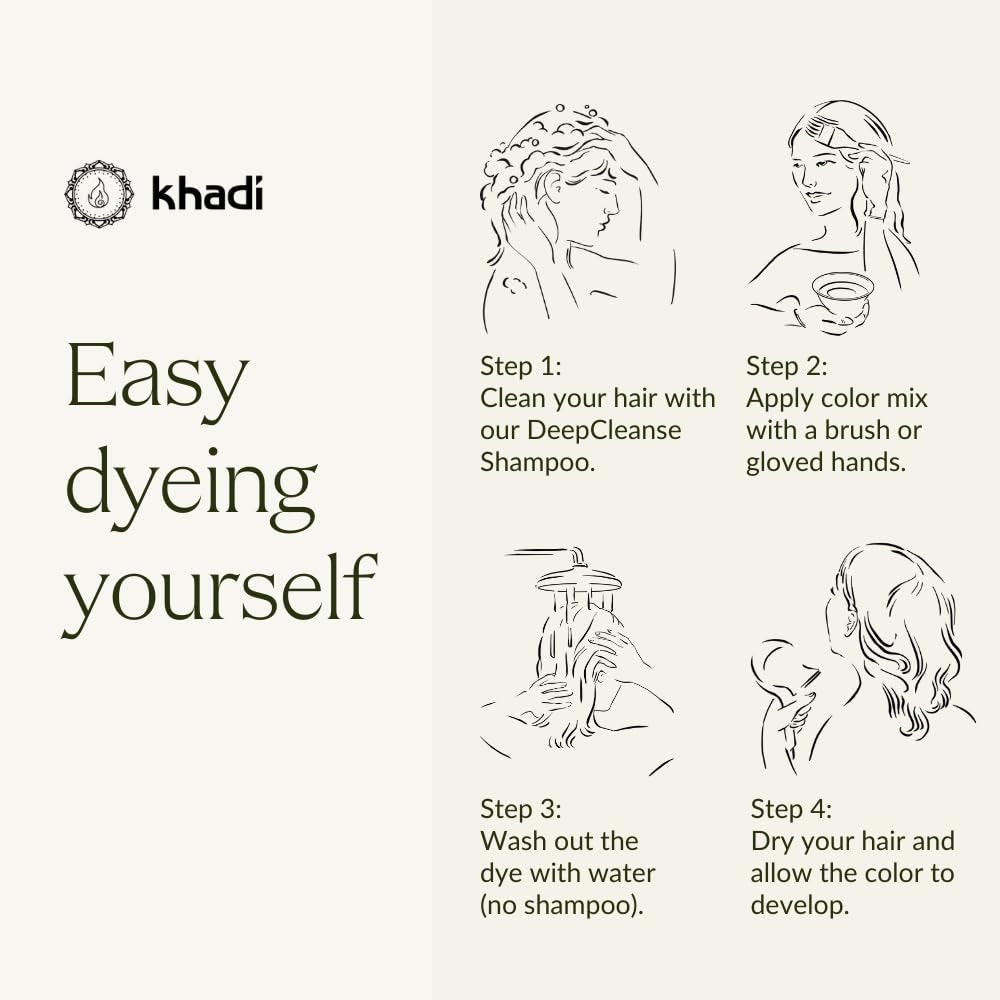 Khadi Natural Black Hair Color – 100% Plant-Based, Vegan, No Blue Tint, 3.5 oz Avelisse