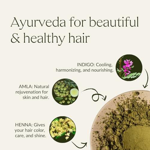 KHADI Dark Brown Natural Hair Color – Herbal & Chemical-Free for Deep, Shiny Dark Brown to Strong Black Brown (3.5 oz) Avelisse