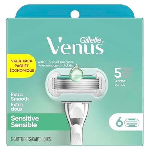Gillette Venus Extra Smooth Sensitive Women's Razor Blade Refills, 6 Count - Designed for Sensitive Skin Avelisse