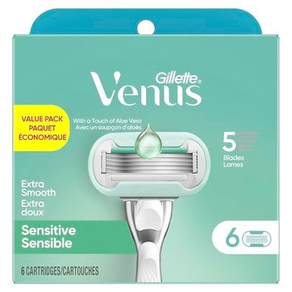Gillette Venus Extra Smooth Sensitive Women's Razor Blade Refills, 6 Count - Designed for Sensitive Skin Avelisse