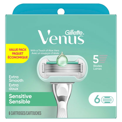 Gillette Venus Extra Smooth Sensitive Women's Razor Blade Refills, 6 Count - Designed for Sensitive Skin Avelisse