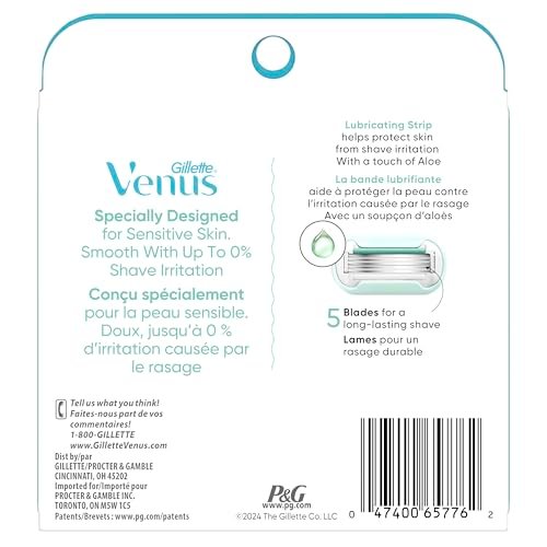 Gillette Venus Extra Smooth Sensitive Women's Razor Blade Refills, 6 Count - Designed for Sensitive Skin Avelisse