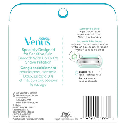 Gillette Venus Extra Smooth Sensitive Women's Razor Blade Refills, 6 Count - Designed for Sensitive Skin Avelisse