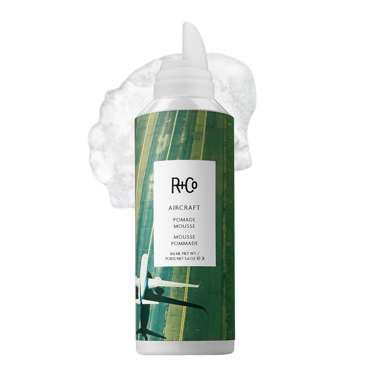 R+Co Aircraft Pomade Mousse – Lightweight Non-Sticky Styling Foam for Texture, Volume & Definition – Anti-Frizz Heat Protectant – Vegan & Paraben-Free – 5.6 oz Avelisse